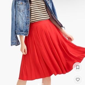 Abercrombie and Fitch Red Semi-Sheer Midi Skirt